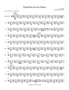 Thank You for the Music - ABBA - Full Drum Transcription / Drum Sheet Music - SheetMusicDirect D