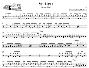 Vertigo - U2 (The Band) - Full Drum Transcription / Drum Sheet Music - DrumSetSheetMusic.com