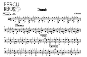 Dumb - Nirvana - Full Drum Transcription / Drum Sheet Music - Percunerds Transcriptions