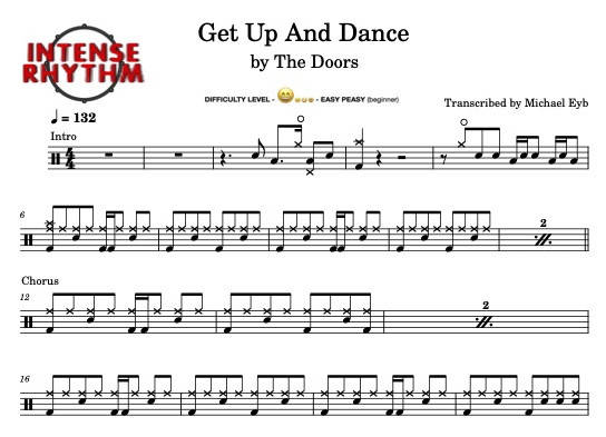Get Up and Dance - The Doors - Full Drum Transcription / Drum Sheet Music - Intense Rhythm Drum Studios