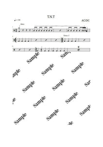 T.N.T. - AC/DC - Drum Sheet Music - KiwiDrums – DrumSetSheetMusic