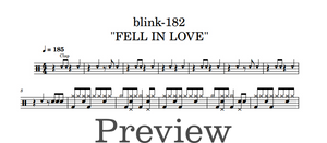 Fell in Love - Blink 182 - Full Drum Transcription / Drum Sheet Music - DrumonDrummer