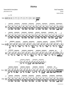 Atoma - Dark Tranquillity - Full Drum Transcription / Drum Sheet Music - Jaslow Drum Sheets
