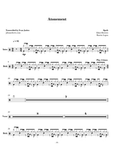Atonement - Opeth - Full Drum Transcription / Drum Sheet Music - Jaslow Drum Sheets