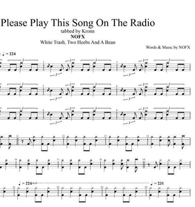 Please Play This Song on the Radio - Nofx - Rough Draft Drum Transcription / Drum Sheet Music - DrumSetSheetMusic.com