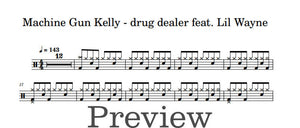 Drug Dealer (feat. Lil Wayne) - Machine Gun Kelly - Full Drum Transcription / Drum Sheet Music - DrumonDrummer