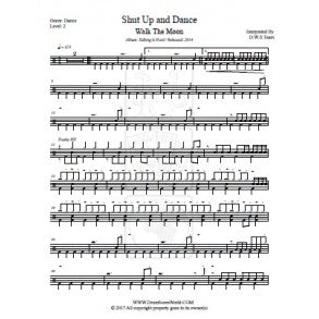 Shut Up and Dance - Walk the Moon - Full Drum Transcription / Drum Sheet Music - DrumScoreWorld.com