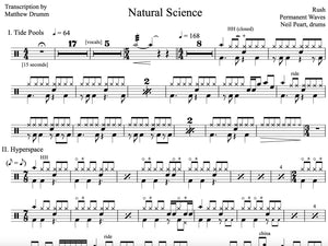 Natural Science - Rush - Full Drum Transcription / Drum Sheet Music - Drumm Transcriptions