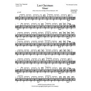 Last Christmas - Wham! - Full Drum Transcription / Drum Sheet Music - DrumScoreWorld.com