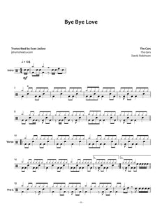 Bye Bye Love - The Cars - Full Drum Transcription / Drum Sheet Music - Jaslow Drum Sheets