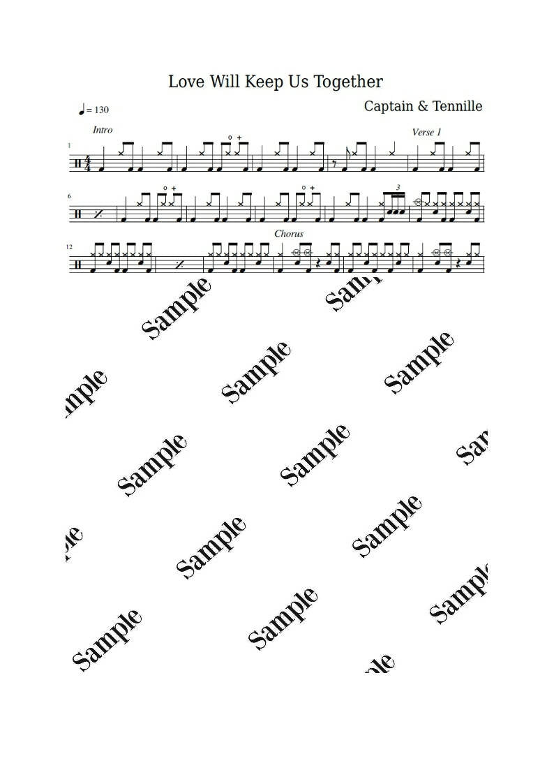Love Will Keep Us Together - Captain and Tennille - Full Drum Transcription / Drum Sheet Music - KiwiDrums
