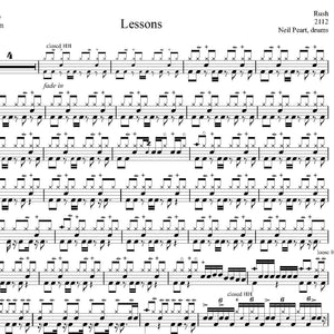 Lessons - Rush - Full Drum Transcription / Drum Sheet Music - Drumm Transcriptions