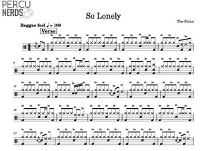 So Lonely - The Police - Full Drum Transcription / Drum Sheet Music - Percunerds Transcriptions