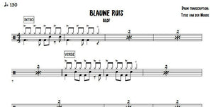 Blauwe Ruis - Bløf - Full Drum Transcription / Drum Sheet Music - Titus van der Woude
