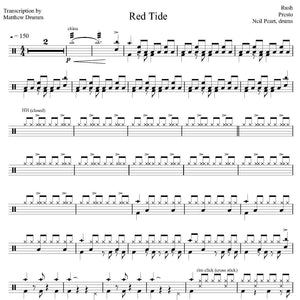 Red Tide - Rush - Collection of Drum Transcriptions / Drum Sheet Music - Drumm Transcriptions