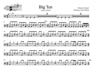 Big Ten - Miracle of Sound - Full Drum Transcription / Drum Sheet Music - DrumSetSheetMusic.com
