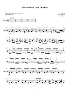 Where the Lines Overlap - Paramore - Full Drum Transcription / Drum Sheet Music - Jaslow Drum Sheets