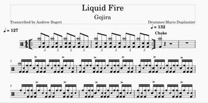 Liquid Fire - Gojira - Full Drum Transcription / Drum Sheet Music - Andrew Bogert