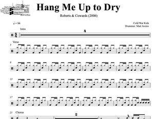 Hang Me Up to Dry - Cold War Kids - Full Drum Transcription / Drum Sheet Music - DrumSetSheetMusic.com