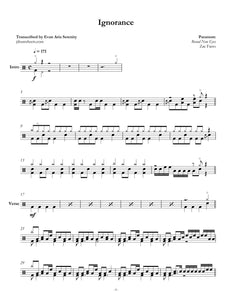 Ignorance - Paramore - Full Drum Transcription / Drum Sheet Music - Jaslow Drum Sheets