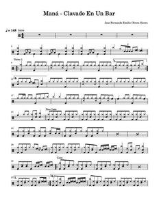Clavado En Un Bar - Maná - Full Drum Transcription / Drum Sheet Music - Carlos Dias-Aidos