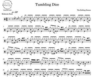 Tumbling Dice - The Rolling Stones - Full Drum Transcription / Drum Sheet Music - Percunerds Transcriptions