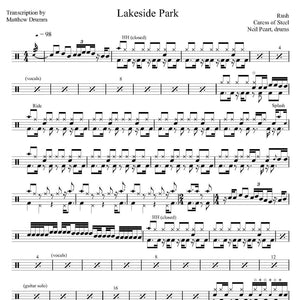 Lakeside Park - Rush - Collection of Drum Transcriptions / Drum Sheet Music - Drumm Transcriptions