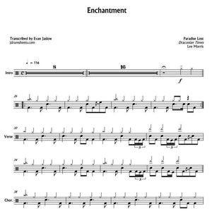 Enchantment - Paradise Lost - Full Drum Transcription / Drum Sheet Music - Jaslow Drum Sheets