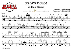 Broke Down - Radio Moscow - Full Drum Transcription / Drum Sheet Music - Intense Rhythm Drum Studios