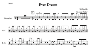 Ever Dream - Nightwish - Full Drum Transcription / Drum Sheet Music - Spot-Music