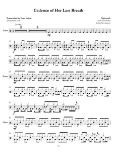 Cadence of Her Last Breath - Nightwish - Full Drum Transcription / Drum Sheet Music - Jaslow Drum Sheets