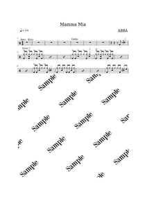 Mamma Mia - ABBA - Full Drum Transcription / Drum Sheet Music - KiwiDrums