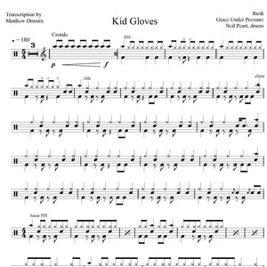 Kid Gloves - Rush - Collection of Drum Transcriptions / Drum Sheet Music - Drumm Transcriptions