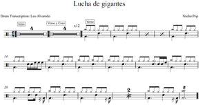 Lucha de Gigantes - Nacha Pop - Full Drum Transcription / Drum Sheet Music - Leo Alvarado