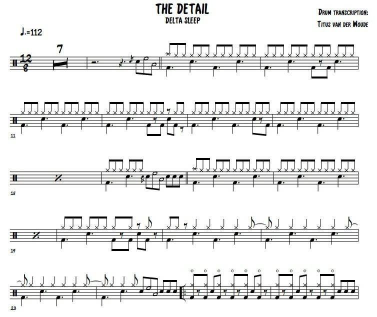 The Detail - Delta Sleep - Drum Sheet Music - Titus van der Woude ...