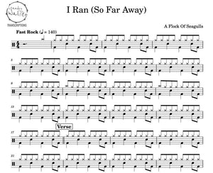 I Ran (So Far Away) - A Flock of Seagulls - Full Drum Transcription / Drum Sheet Music - Percunerds Transcriptions