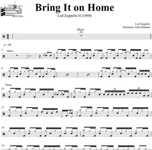 Bring It on Home - Led Zeppelin - Full Drum Transcription / Drum Sheet Music - DrumSetSheetMusic.com