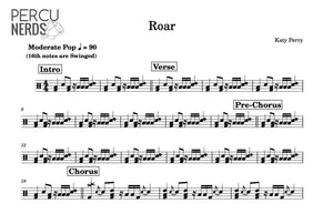 Roar - Katy Perry - Full Drum Transcription / Drum Sheet Music - Percunerds Transcriptions