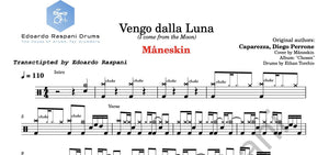 Vengo Dalla Luna - Måneskin - Full Drum Transcription / Drum Sheet Music - Edoardo Raspani