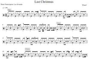Last Christmas - Wham! - Full Drum Transcription / Drum Sheet Music - Leo Alvarado