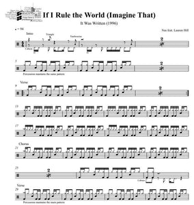 If I Ruled the World (Imagine That) feat. Lauren Hill - Nas - Full Drum Transcription / Drum Sheet Music - DrumSetSheetMusic.com