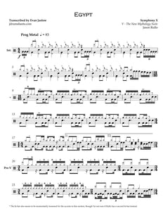 Egypt - Symphony X - Full Drum Transcription / Drum Sheet Music - Jaslow Drum Sheets