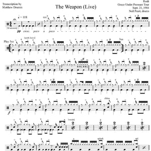 The Weapon (Part II of Fear) (Live in Toronto 1984 from Grace Under Pressure Tour) - Rush - Full Drum Transcription / Drum Sheet Music - Drumm Transcriptions