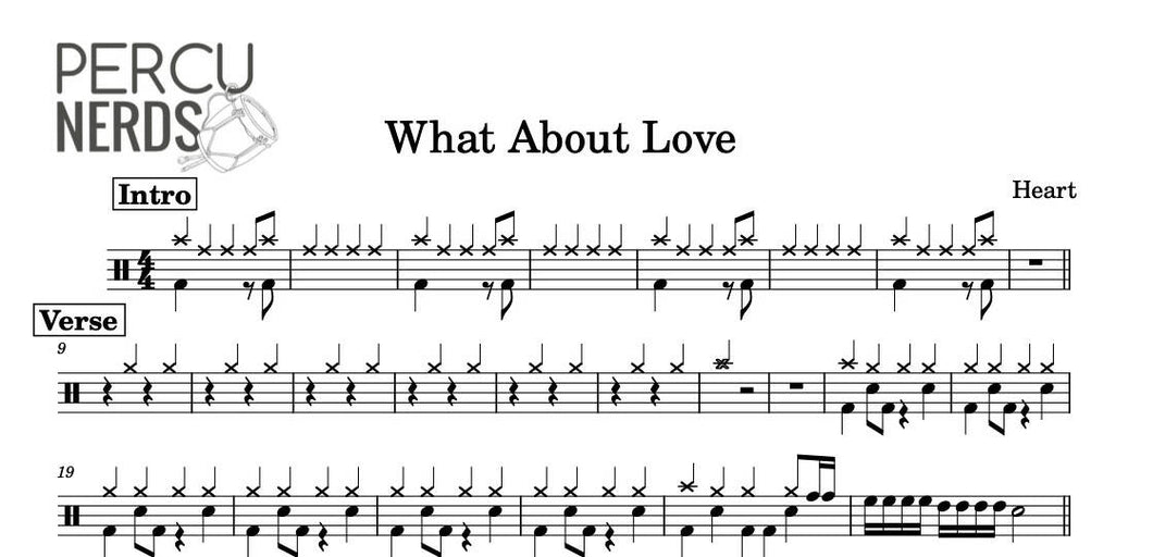 What About Love - Heart - Full Drum Transcription / Drum Sheet Music - Percunerds Transcriptions