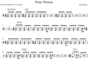 Oh, Pretty Woman - Roy Orbison - Full Drum Transcription / Drum Sheet Music - Leo Alvarado