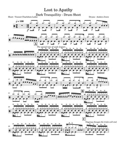 Lost to Apathy - Dark Tranquillity - Full Drum Transcription / Drum Sheet Music - Vince’s Scores
