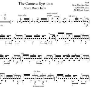 The Camera Eye (SD Intros Only) (Live from Time Machine 2011: Live in Cleveland) - Rush - Selection Drum Transcription / Drum Sheet Music - Drumm Transcriptions