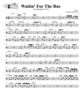 Waitin' for the Bus - ZZ Top - Full Drum Transcription / Drum Sheet Music - DrumSetSheetMusic.com
