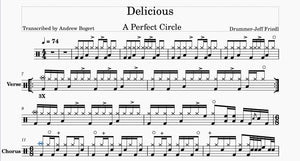 Delicious - A Perfect Circle - Full Drum Transcription / Drum Sheet Music - Andrew Bogert