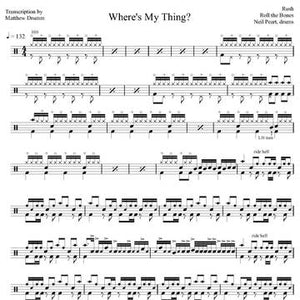 Where's My Thing? - Rush - Full Drum Transcription / Drum Sheet Music - Drumm Transcriptions